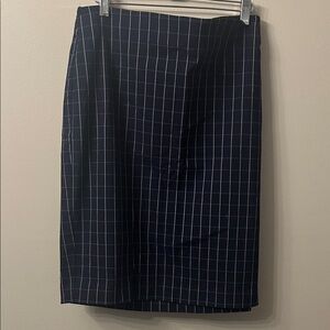Elle Navy and White Checkered Pencil Skirt